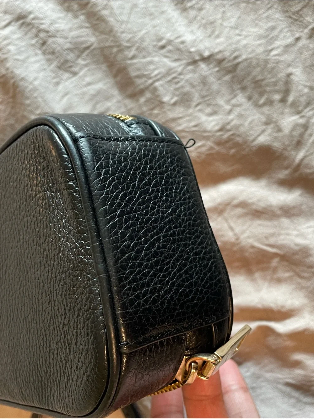 Coach Black Pebbled Leather Crossbody Phone Bag